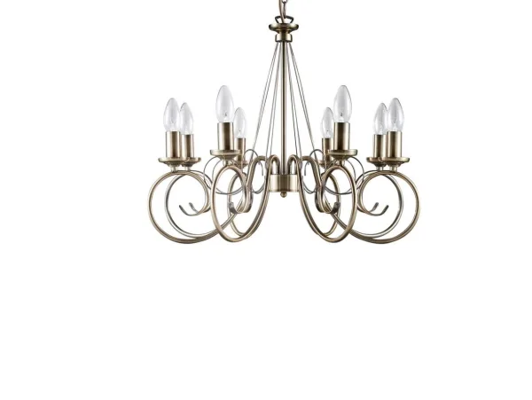 Lindby - Marnia 8 Lustre Antique Brass