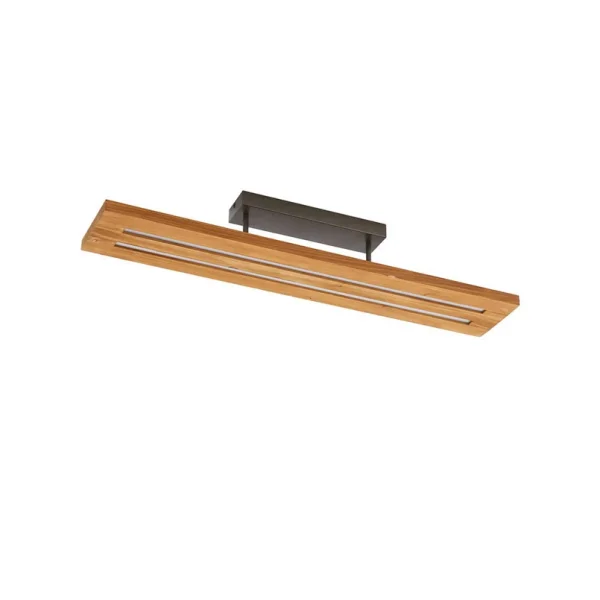 Lindby - Nesaja LED Plafonnier Dim. Bois/Noir