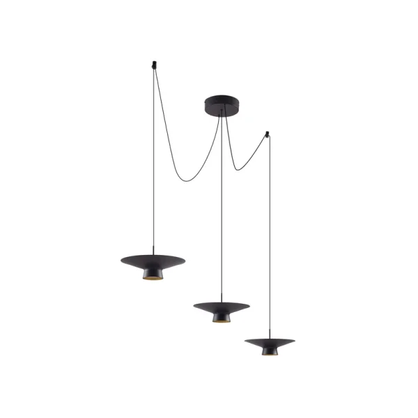 Lindby - Norvind Suspension LED noire à 6 lampes en métal