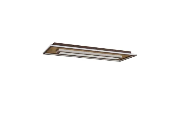 Lindby - Pekela Square LED Plafonnier 110x40 Rust/Matt Gold