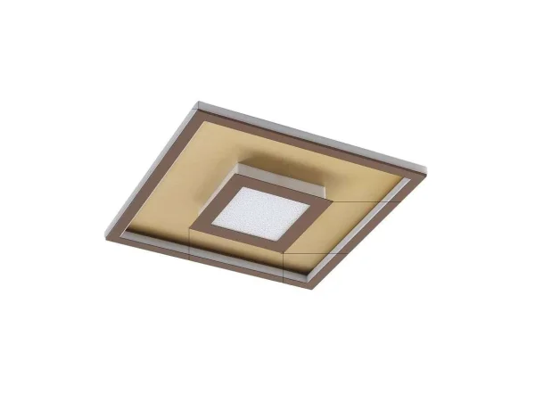 Lindby - Pekela Square LED Plafonnier L40 Rust/Matt Gold