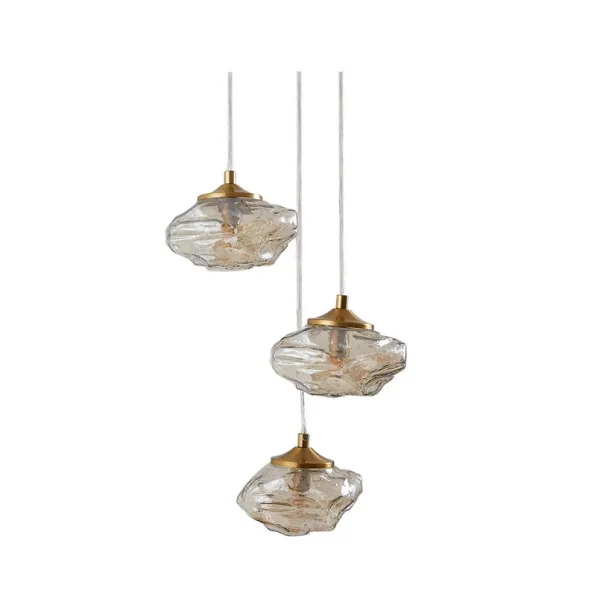 Lindby - Piatra Cluster Suspension Cognac/Laiton
