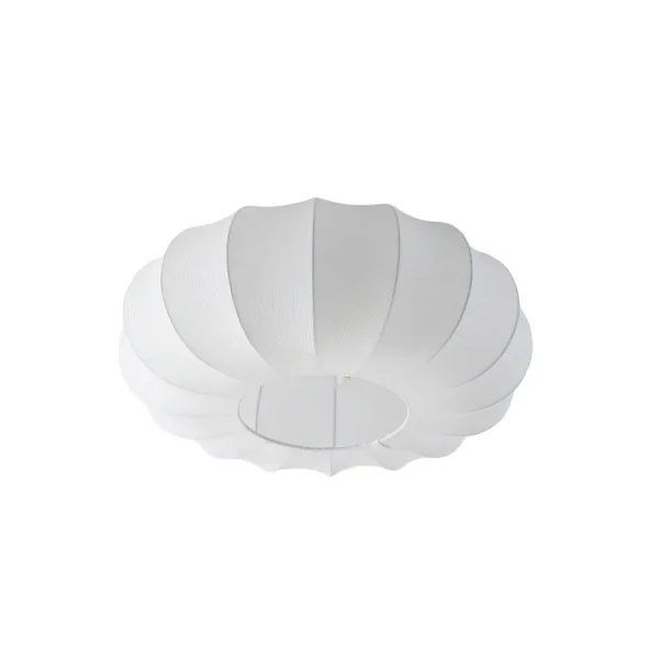 Lindby - Plafonnier Helin, blanc, Ø 60 cm, textile, 3 x E27