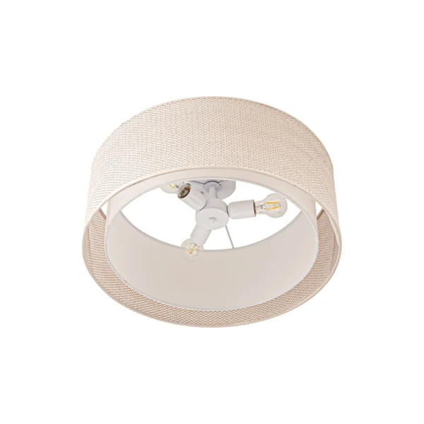 Lindby - Plafonnier Soula, beige, Ø 60 cm, plastique, E27