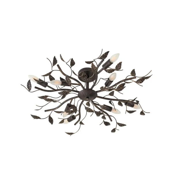 Lindby - Plafonnier Yos, 85 cm, à 8 lampes, noir et or