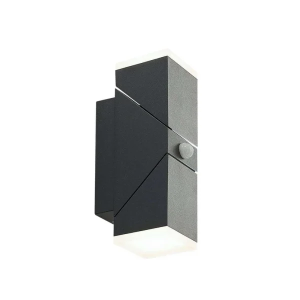 Lindby - Sally Applique Murale d'Extérieur w/Sensor Dark Grey/White