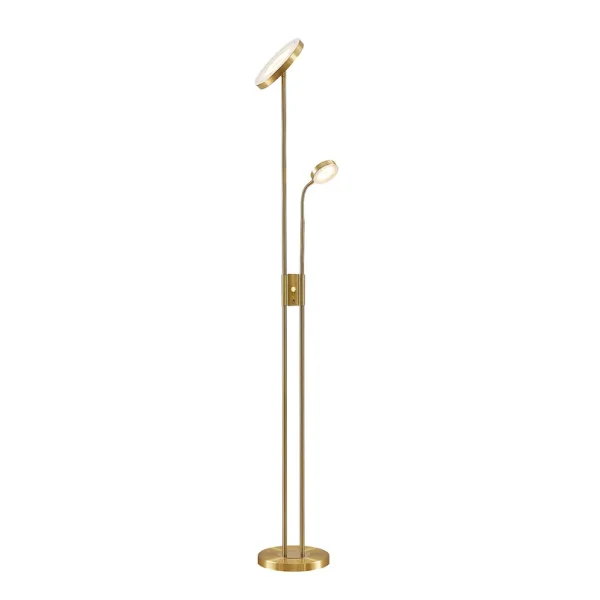 Lindby - Seppa lampadaire LED Round Matt Brass