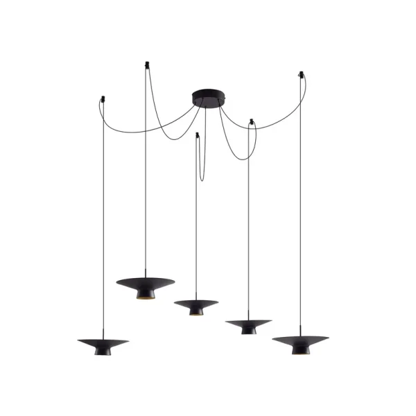 Lindby - Suspension LED Norvind Ø 100 cm à 10 lampes en métal noir