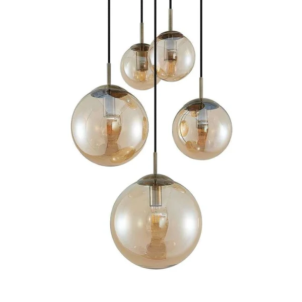 Lindby - Teeja 5 Cluster Suspension Amber