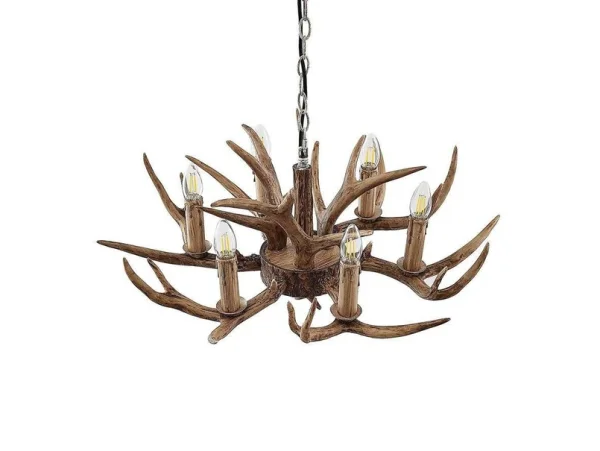 Lindby - Tejask 6 Suspension Ø70 Brown