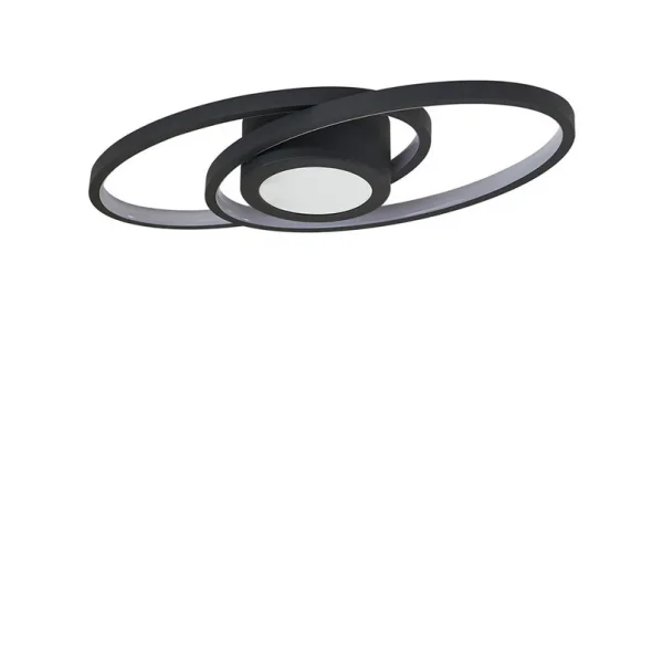 Lindby - Thalina LED Plafonnier 60cm Noir/Blanc