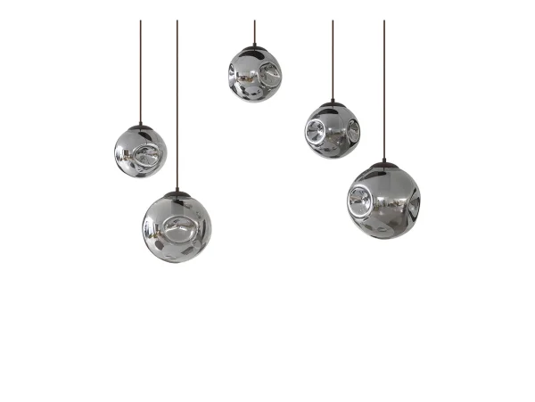 Lindby - Valentina 5 Oval Suspension Smoked Grey/Coffee