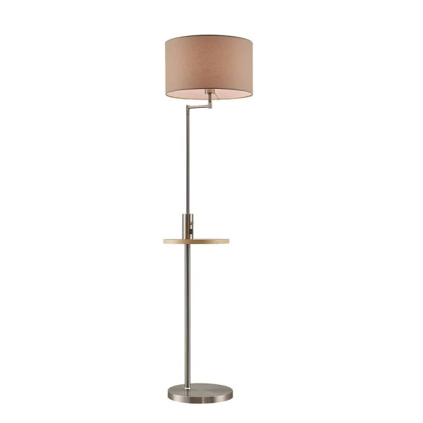 Lindby - Zinia Lampadaire Nickel/Grey/Wood