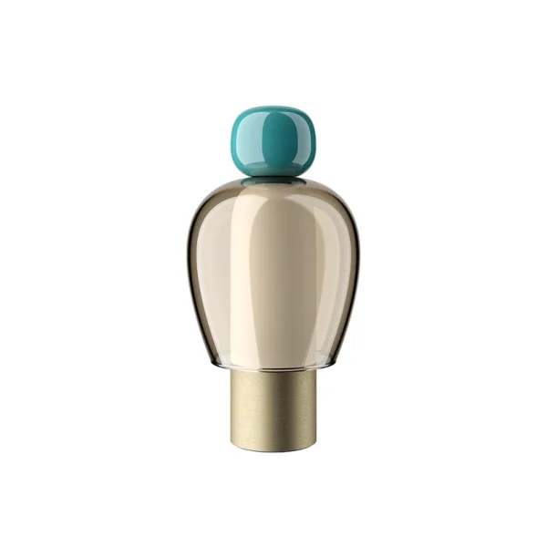 Lodes - lampe à poser Easy Peasy ToGo, turquoise/doré, 24 cm
