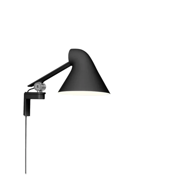 Louis Poulsen Applique murale NJP Noir, bras court, LED, 3000k