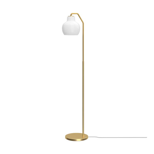 Louis Poulsen Lampadaire VL Ring Crown Laiton-verre opale