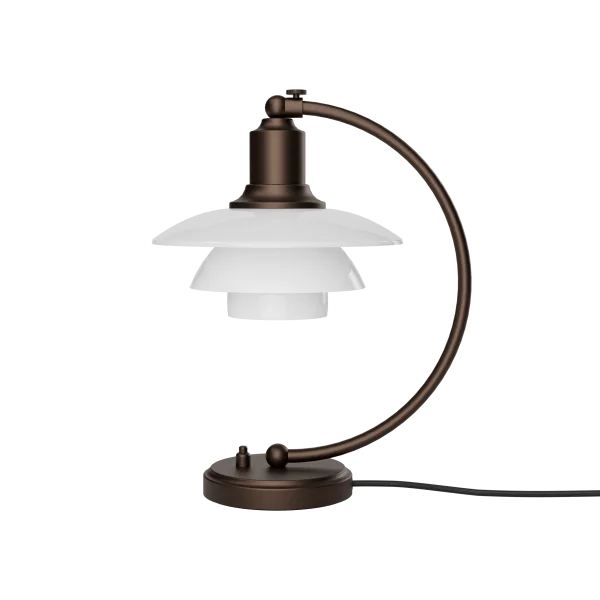 Louis Poulsen Lampe de table PH 2/2 Luna Aged brass-verre opale