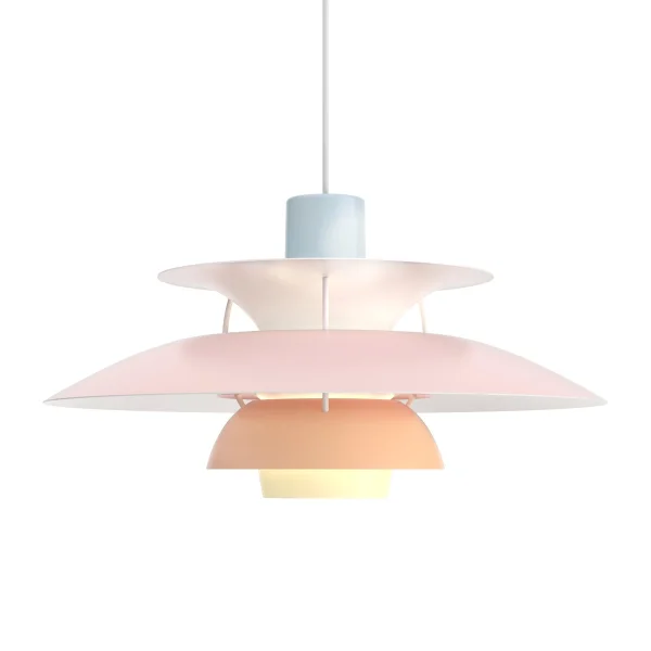 Louis Poulsen Suspension PH 5 Pastel-bleu-rose-pêche