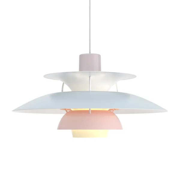 Louis Poulsen Suspension PH 5 Pastel-gris huître-bleu-rose