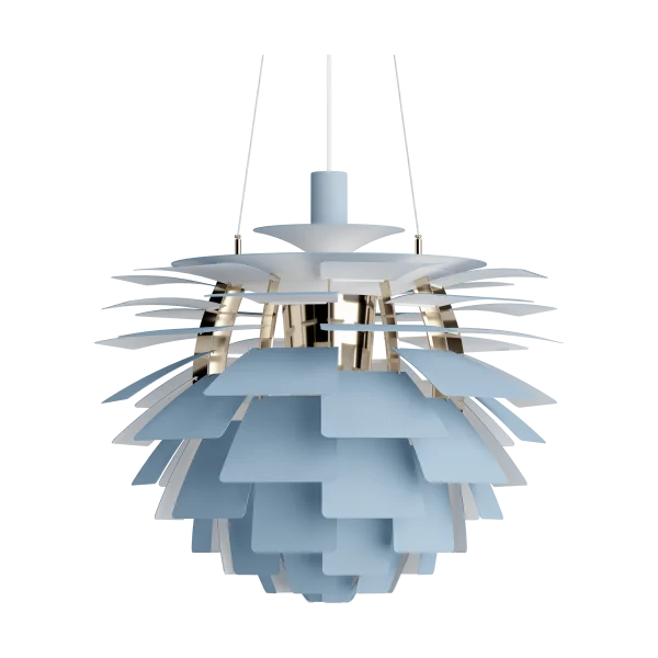 Louis Poulsen Suspension PH Artichoke Ø60cm Dusty blue-brass metallised