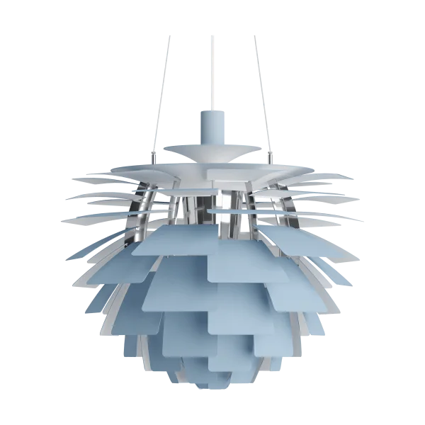 Louis Poulsen Suspension PH Artichoke Ø60cm Dusty blue-high lustre chrome plated