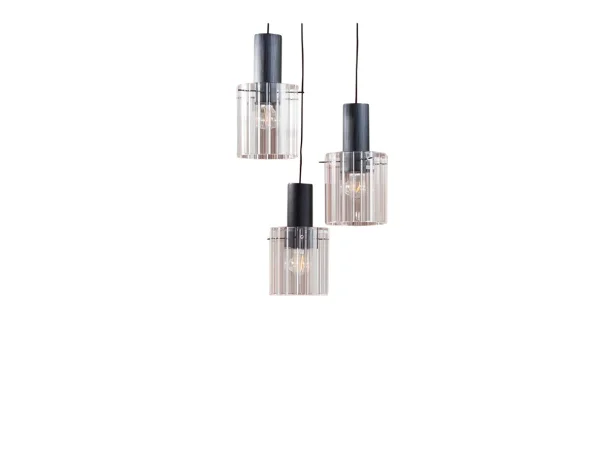 Lucande - Eirian 3 Cluster Suspension Clear/Black