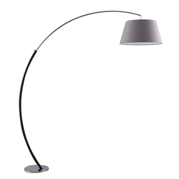 Lucande - Evelyna Lampadaire Grey/Chrome/Black