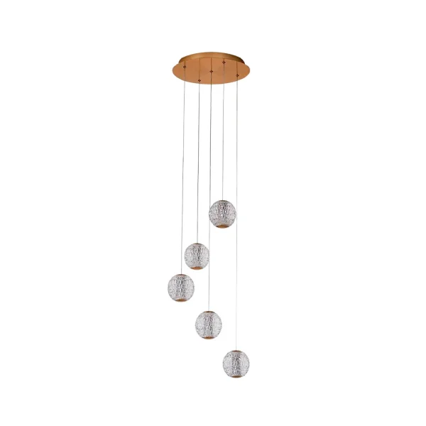 Lucande - Ismenia 5 LED Suspension Laiton