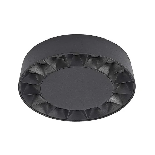 Lucande - Kelissa LED Round Plafonnier d'Extérieur IP65 Black