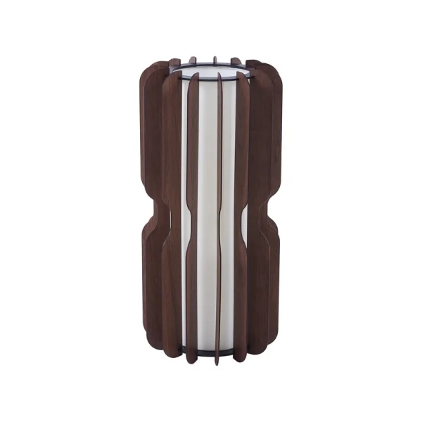 Lucande - Lampe sur pied Juneta, marron, 75 cm, bois/textile