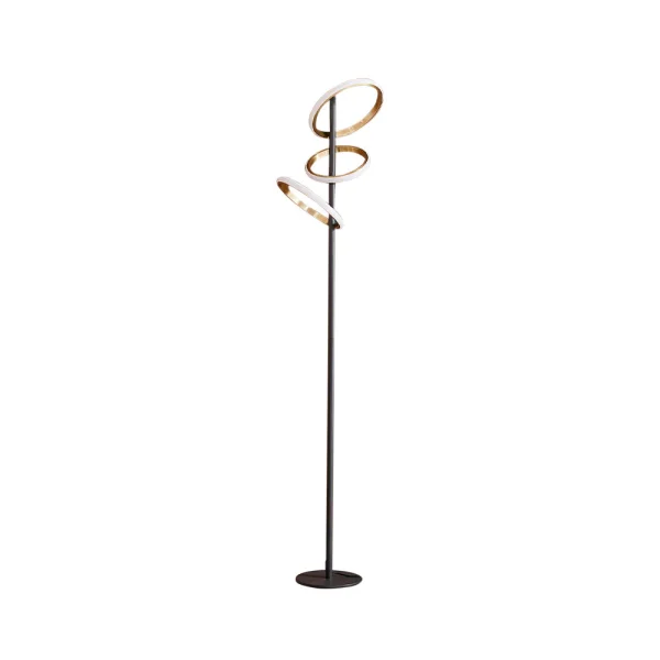 Lucande - Madu LED Lampadaire Noir/Or/Blanc