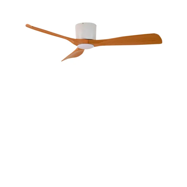 Lucande - Moneno LED Ventilateur de plafond Blanc/Bois