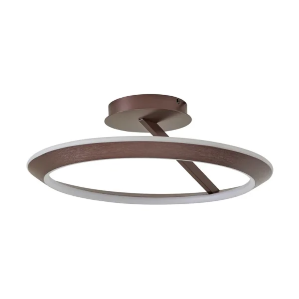 Lucande - Plafonnier LED Eldra Ø 55 cm CCT marron
