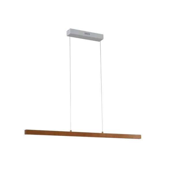 Lucande - Suspension LED Nihalo, bois, 122 cm, à intensité variable, CCT