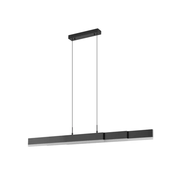Lucande - Suspension LED Torven, noire, extensible, CCT