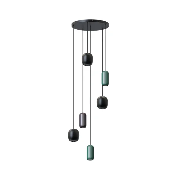 Lucande - Suspension Narion 6 Cluster Noir
