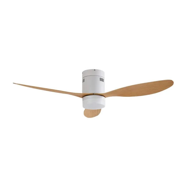 Lucande - Ventilateur de plafond LED Kayu blanc/bois