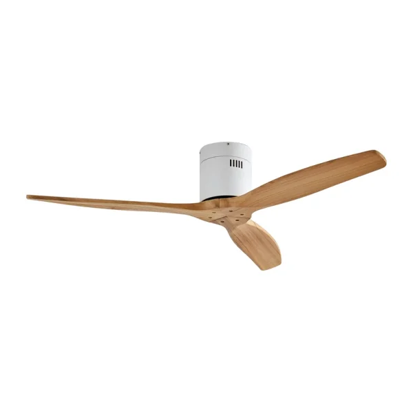 Lucande - Ventilateur de plafond  Vindur, blanc, bois, DC, silencieux