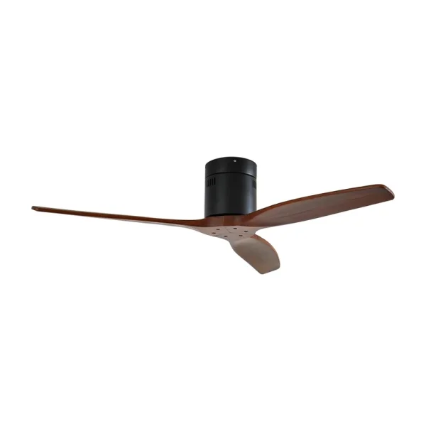 Lucande - Ventilateur de plafond  Vindur, noir, bois, DC, silencieux