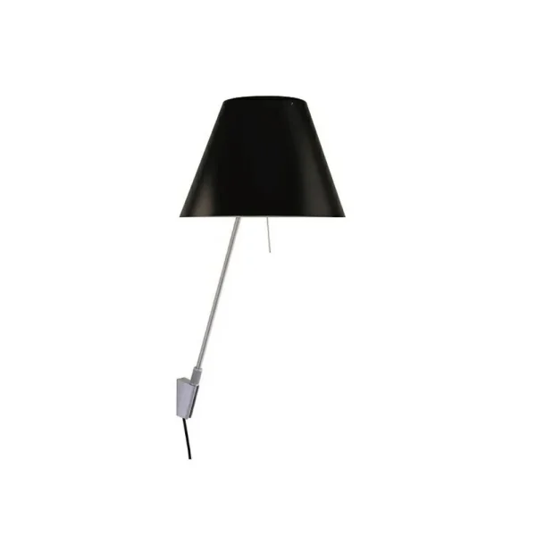 Luceplan - Costanza Applique Murale avec Variateur Aluminiuavec Noir Réglisse