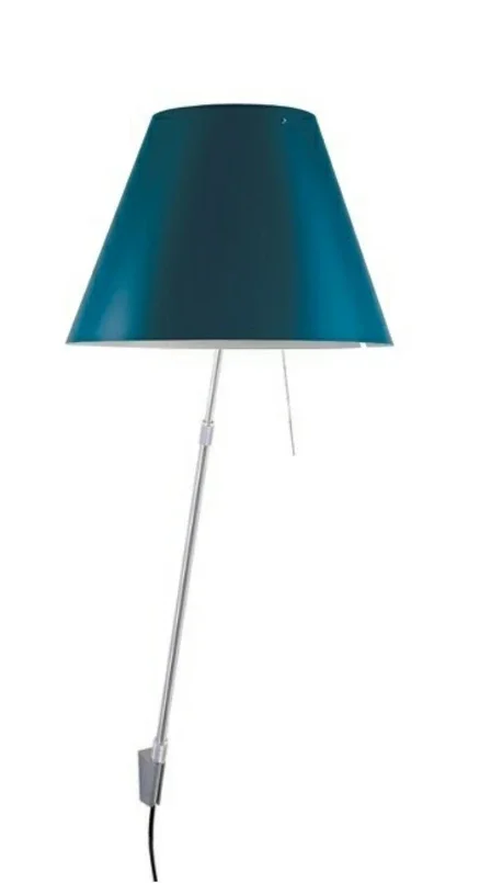 Luceplan - Costanza Applique Murale avec Variateur Aluminium/ Bleu Pétrole