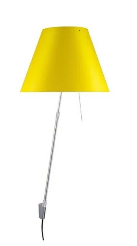Luceplan - Costanza Applique Murale avec Variateur Aluminium/ Jaune Vif