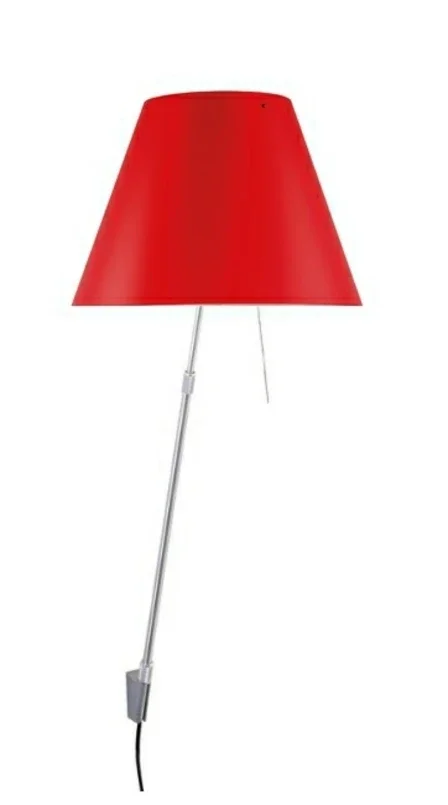 Luceplan - Costanza Applique Murale avec Variateur Aluminium/ Rouge Primaire