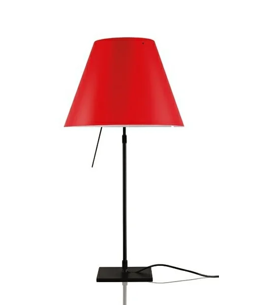 Luceplan - Costanza Lampe de Table avec Variateur Noir/Rouge Primaire