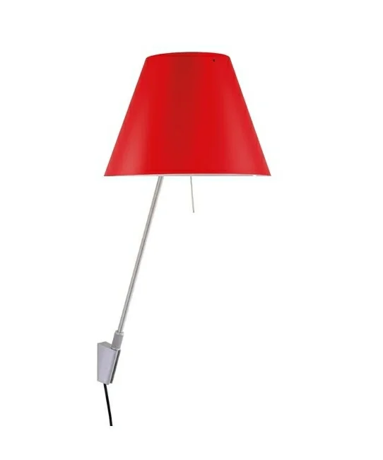 Luceplan - Costanzina Applique Murale Aluminium/Rouge Primaire