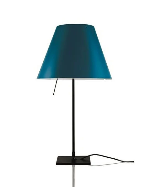 Luceplan - Costanzina Lampe de Table Noir/Bleu Pétrole