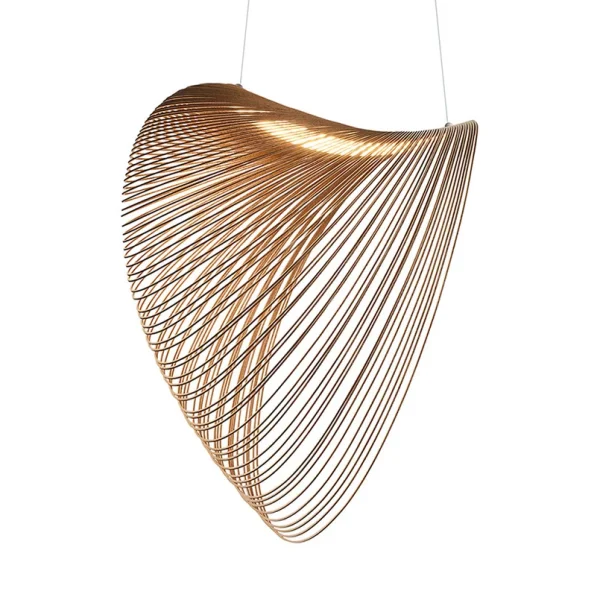 Luceplan - Illan suspension LED bois à intensité variable Ø 100 cm