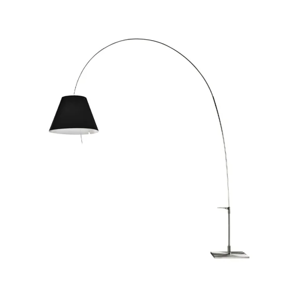 Luceplan Lampadaire Lady Costanza D13E d abat-jour noir, pied en aluminium