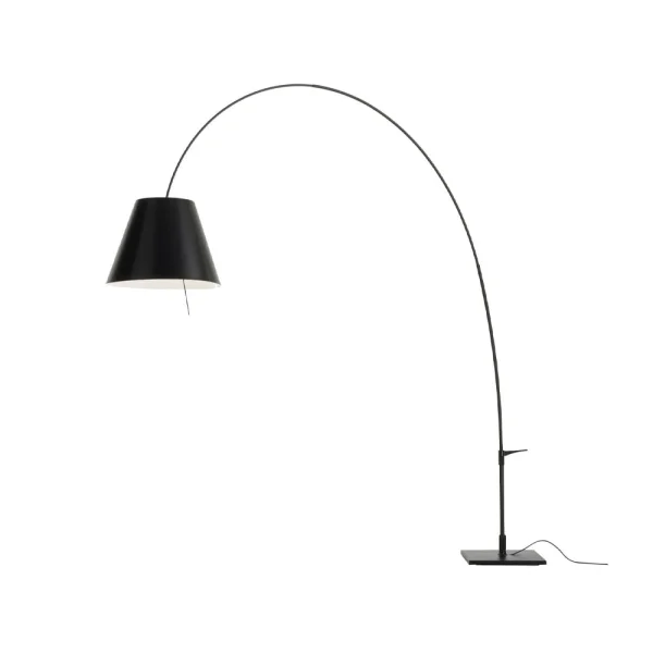 Luceplan Lampadaire Lady Costanza D13E d abat-jour noir-pied laqué noir