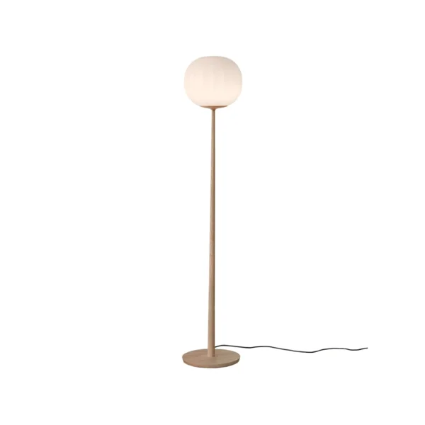 Luceplan Lampadaire Lita ø30 cm, structure en frêne